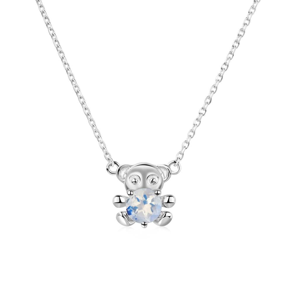 Moonstone Bear Necklace - LUO Jewelry #metal_18k white gold