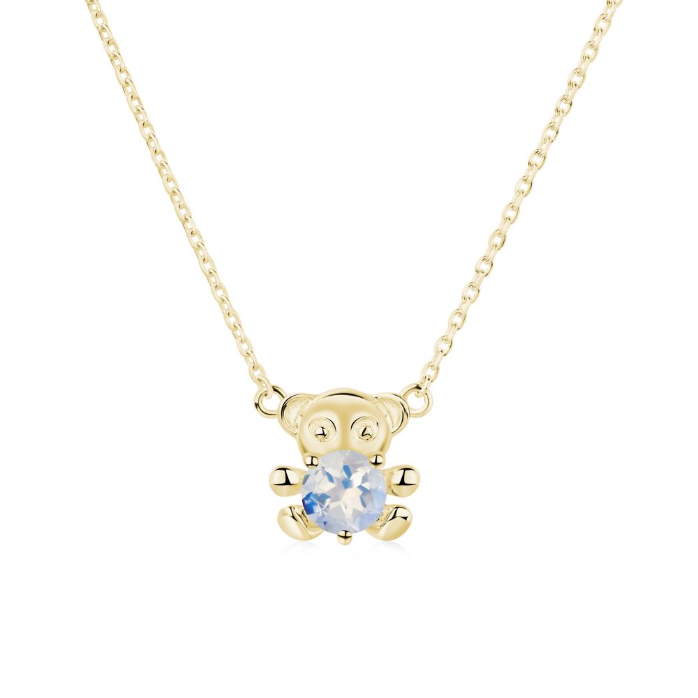 Moonstone Bear Necklace - LUO Jewelry #metal_18k yellow gold