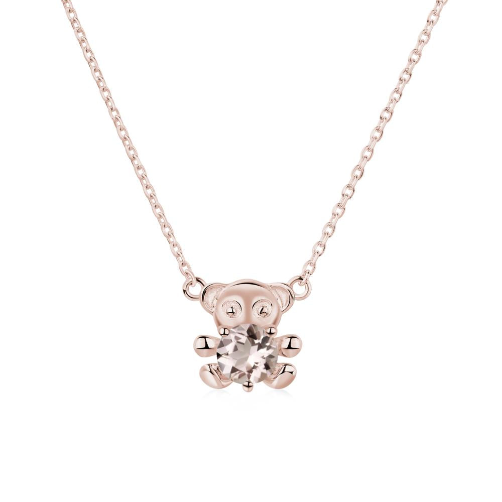 Morganite Teddy Bear Necklace - LUO Jewelry #metal_14k rose gold