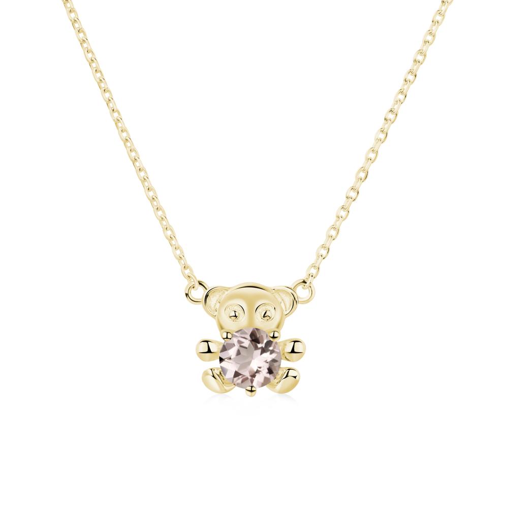 Morganite Teddy Bear Necklace - LUO Jewelry #metal_18k yellow gold