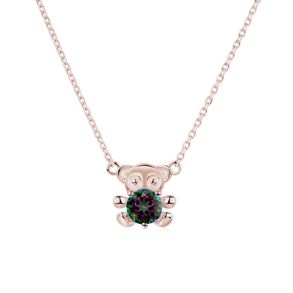 Mystic Topaz Bear Necklace - LUO Jewelry #metal_14k rose gold