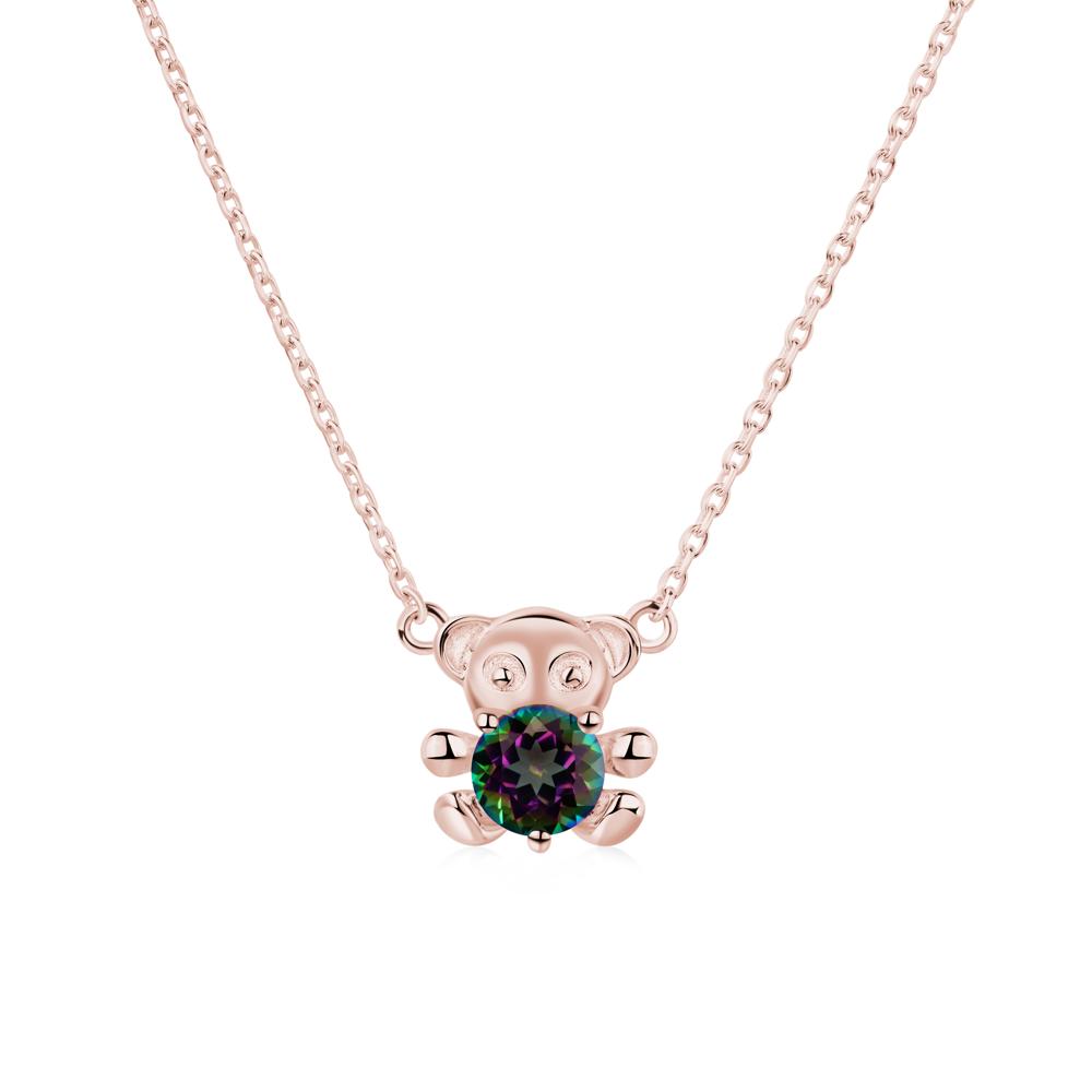 Mystic Topaz Bear Necklace - LUO Jewelry #metal_18k rose gold