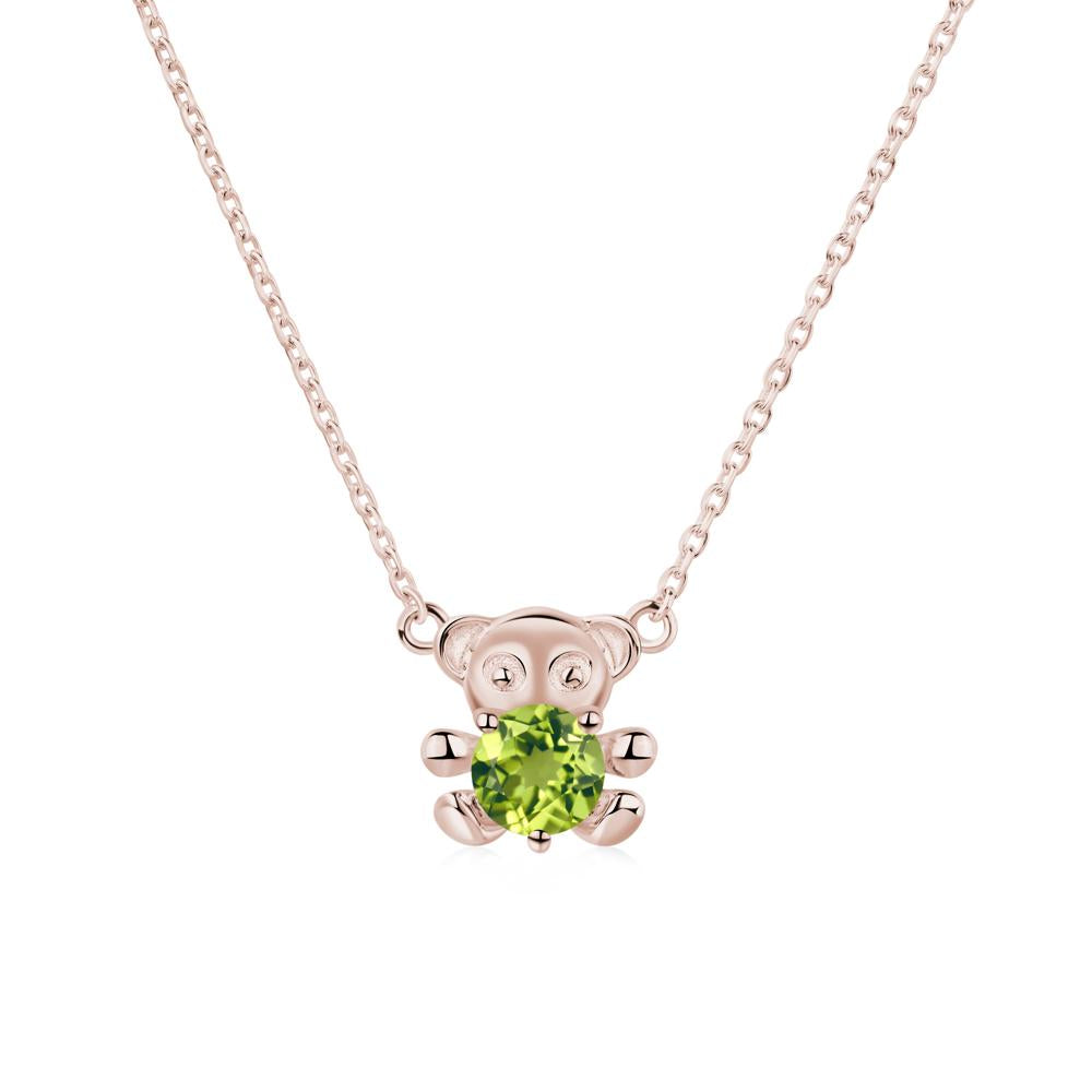 Peridot Bear Necklace - LUO Jewelry #metal_14k rose gold