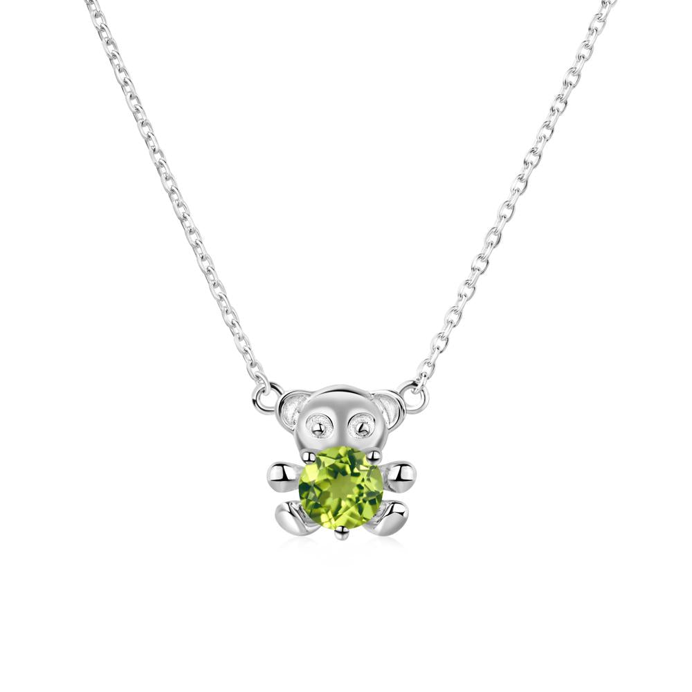 Peridot Bear Necklace - LUO Jewelry #metal_14k white gold