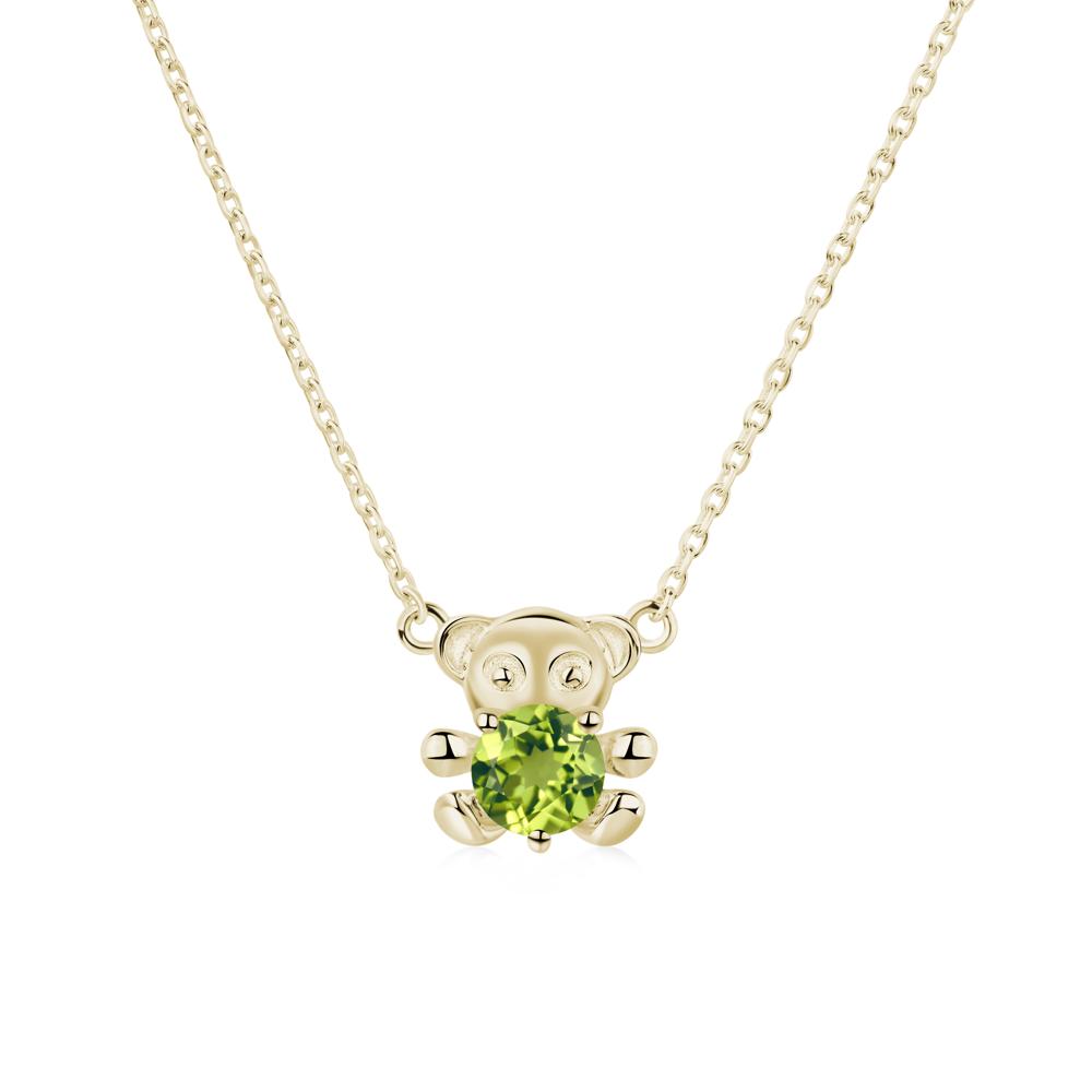 Peridot Bear Necklace - LUO Jewelry #metal_14k yellow gold