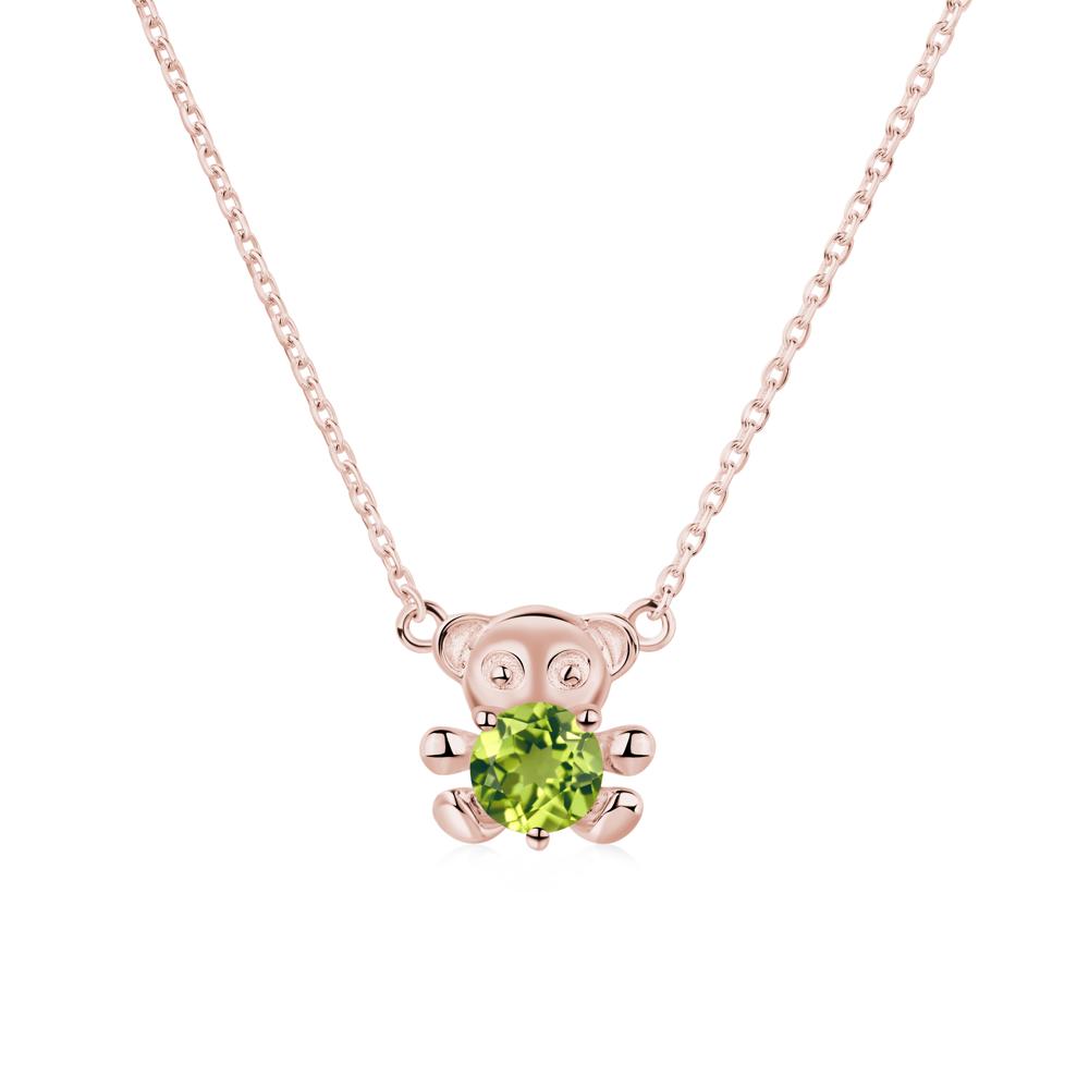 Peridot Bear Necklace - LUO Jewelry #metal_18k rose gold