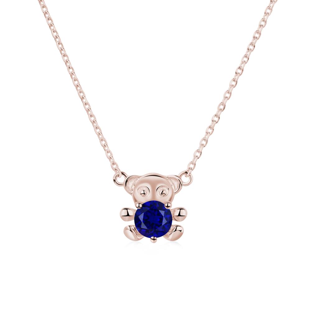 Sapphire Bear Necklace - LUO Jewelry #metal_14k rose gold