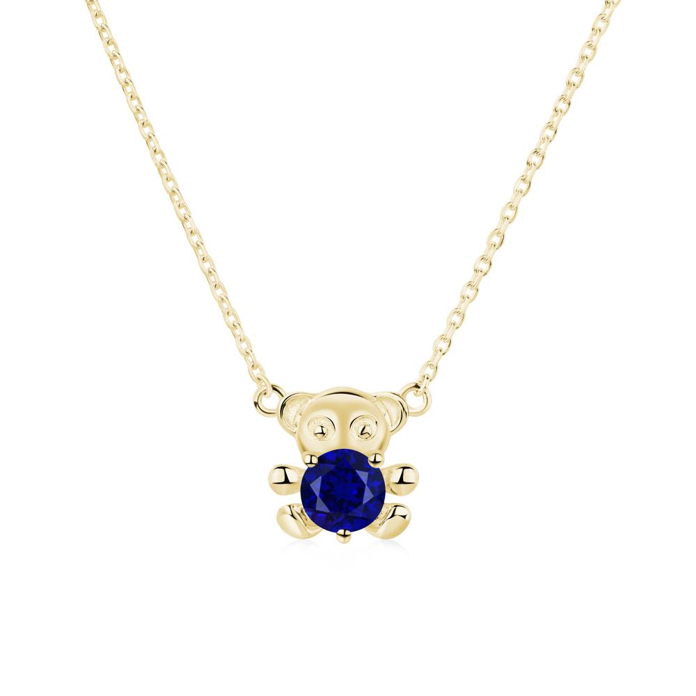 Sapphire Bear Necklace - LUO Jewelry #metal_18k yellow gold