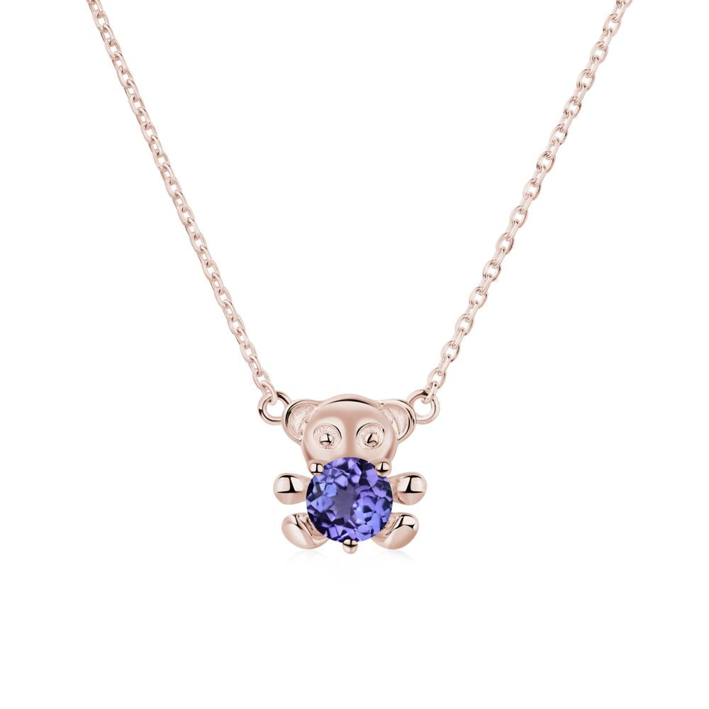 Tanzanite Bear Necklace - LUO Jewelry #metal_14k rose gold