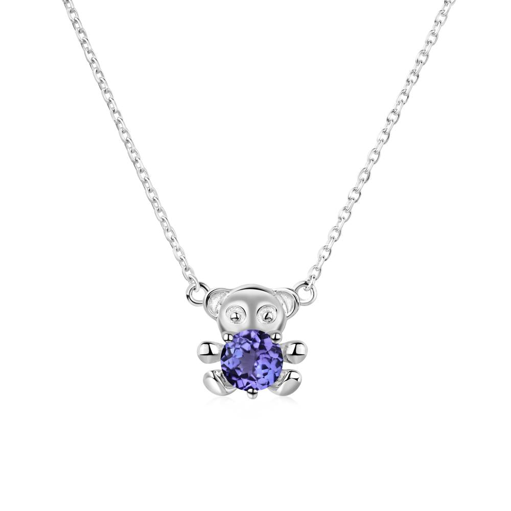 Tanzanite Bear Necklace - LUO Jewelry #metal_14k white gold