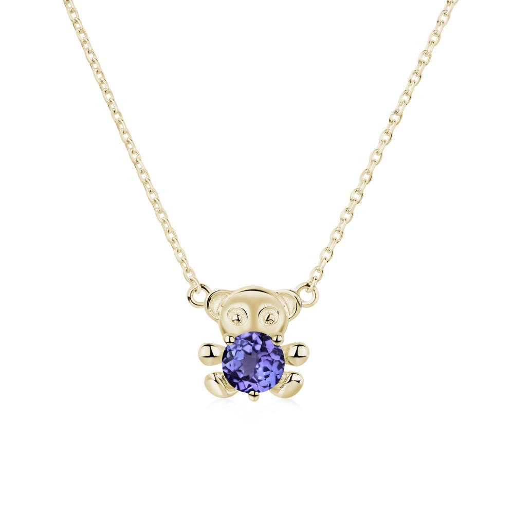 Tanzanite Bear Necklace - LUO Jewelry #metal_14k yellow gold