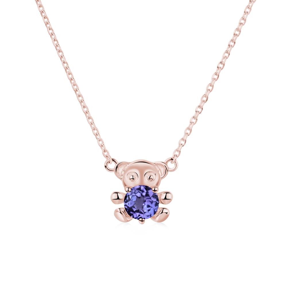 Tanzanite Bear Necklace - LUO Jewelry #metal_18k rose gold