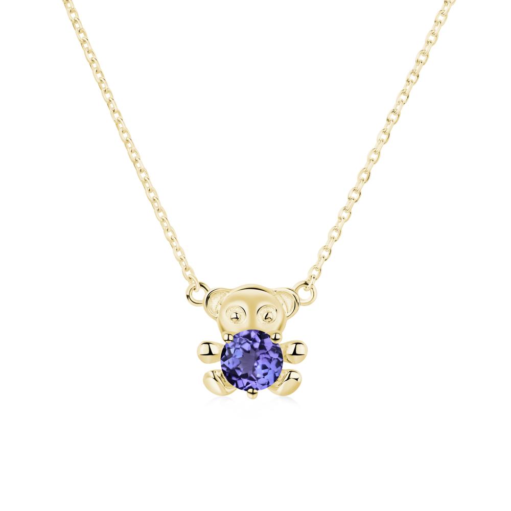 Tanzanite Bear Necklace - LUO Jewelry #metal_18k yellow gold