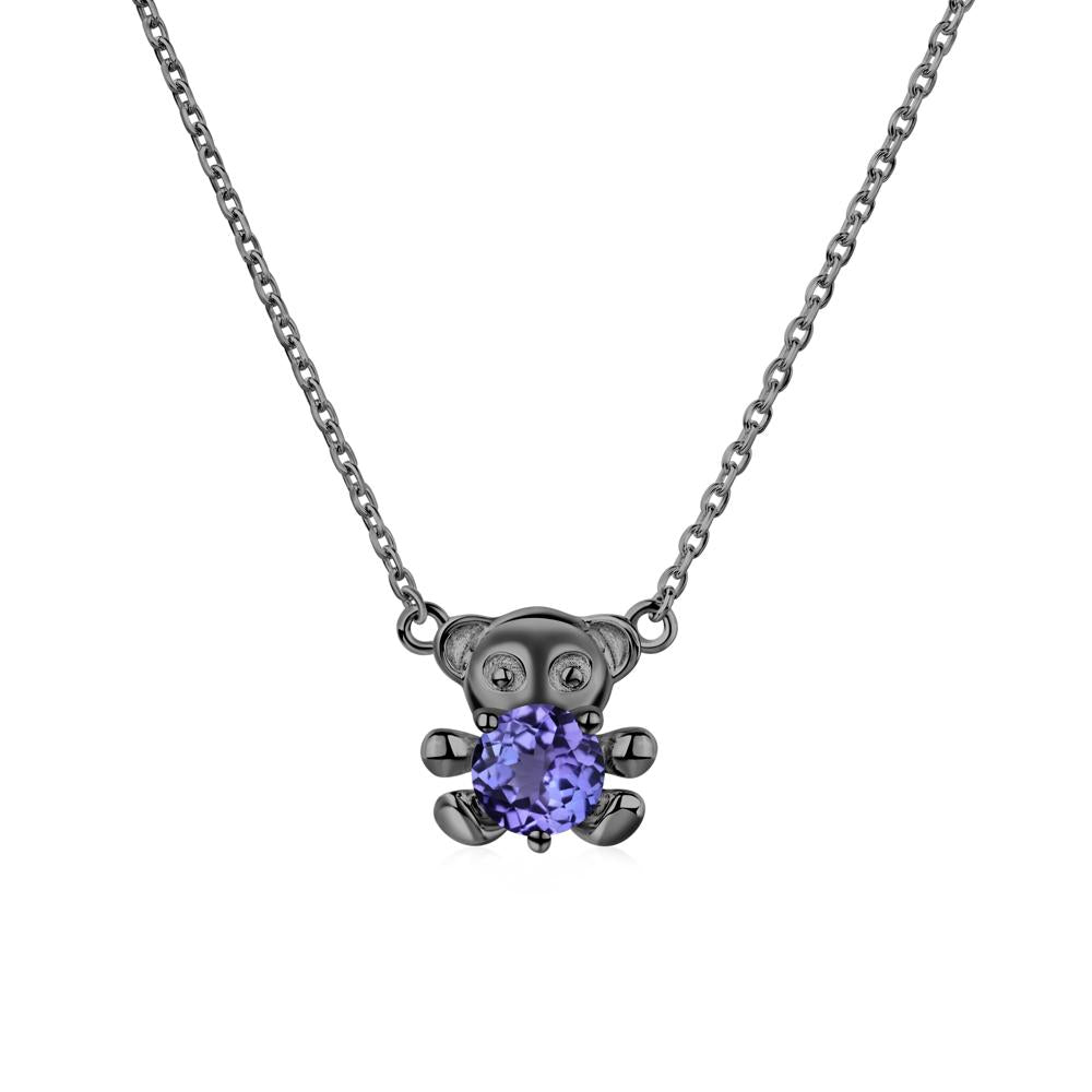 Tanzanite Bear Necklace - LUO Jewelry #metal_black finish sterling silver