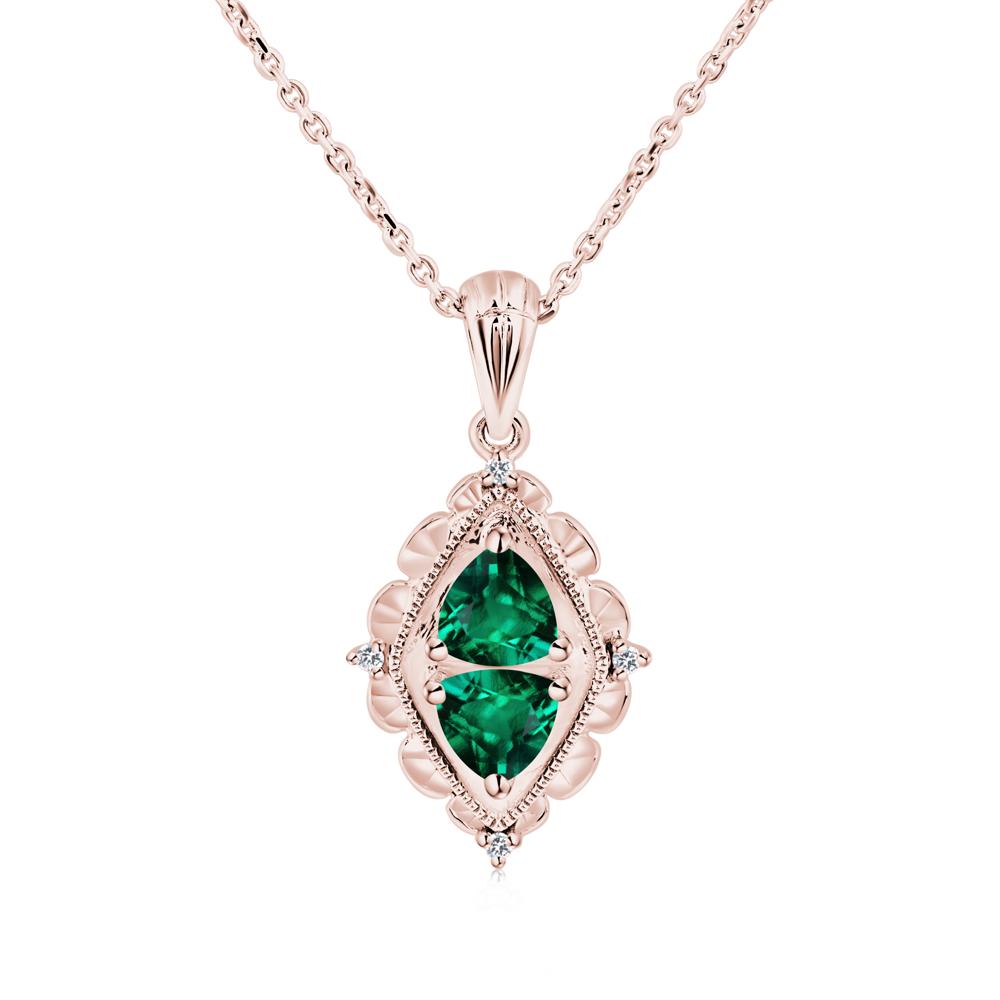 Emerald Milgrain Necklace - LUO Jewelry #metal_18k rose gold