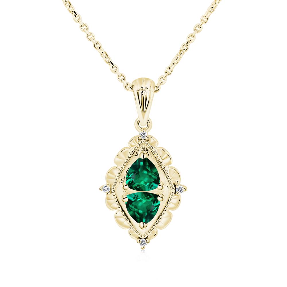 Emerald Milgrain Necklace - LUO Jewelry #metal_18k yellow gold