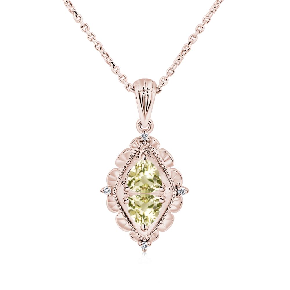 Lemon Quartz Two Stone Necklace - LUO Jewelry #metal_14k rose gold