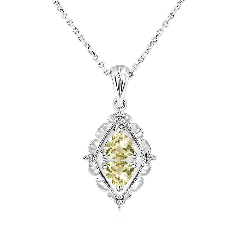 Lemon Quartz Two Stone Necklace - LUO Jewelry #metal_14k white gold