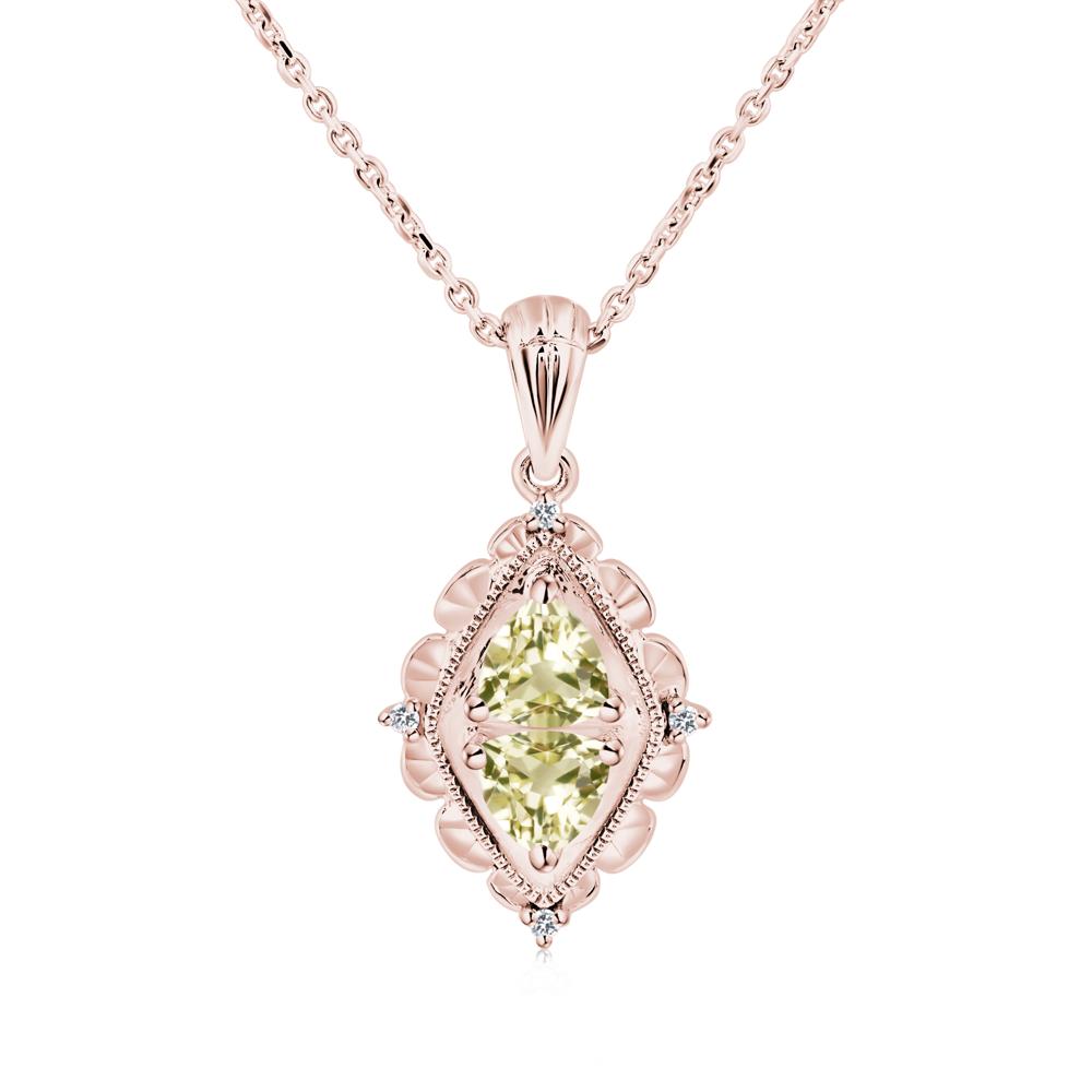 Lemon Quartz Two Stone Necklace - LUO Jewelry #metal_18k rose gold