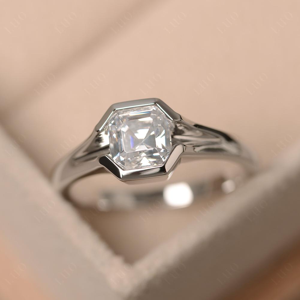 Cubic Zirconia Bezel Engagement Ring - LUO Jewelry 