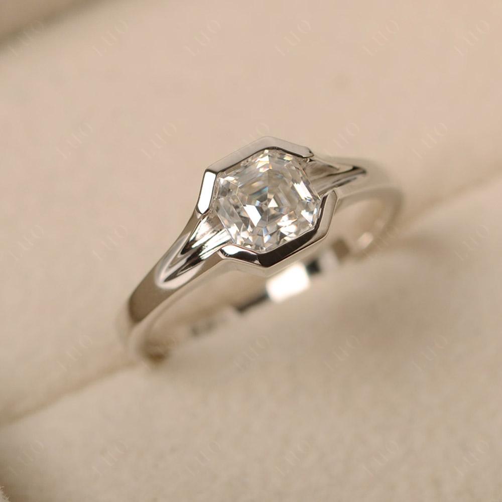 Asscher Cut Moissanite Ring - LUO Jewelry 