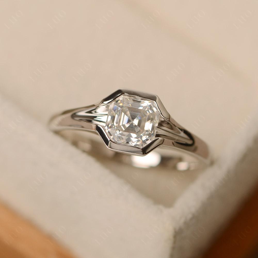 Asscher Cut Moissanite Ring - LUO Jewelry 