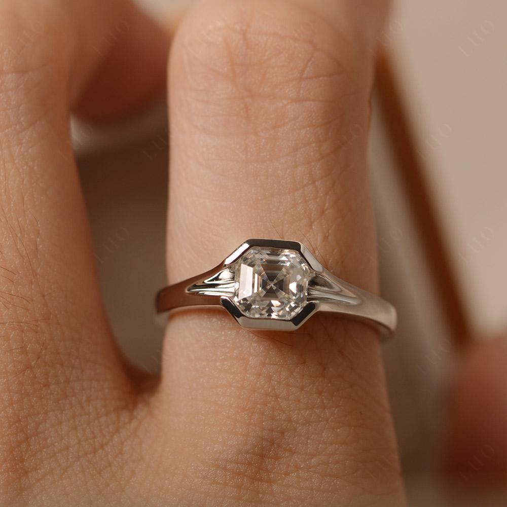 Asscher Cut Moissanite Ring - LUO Jewelry 