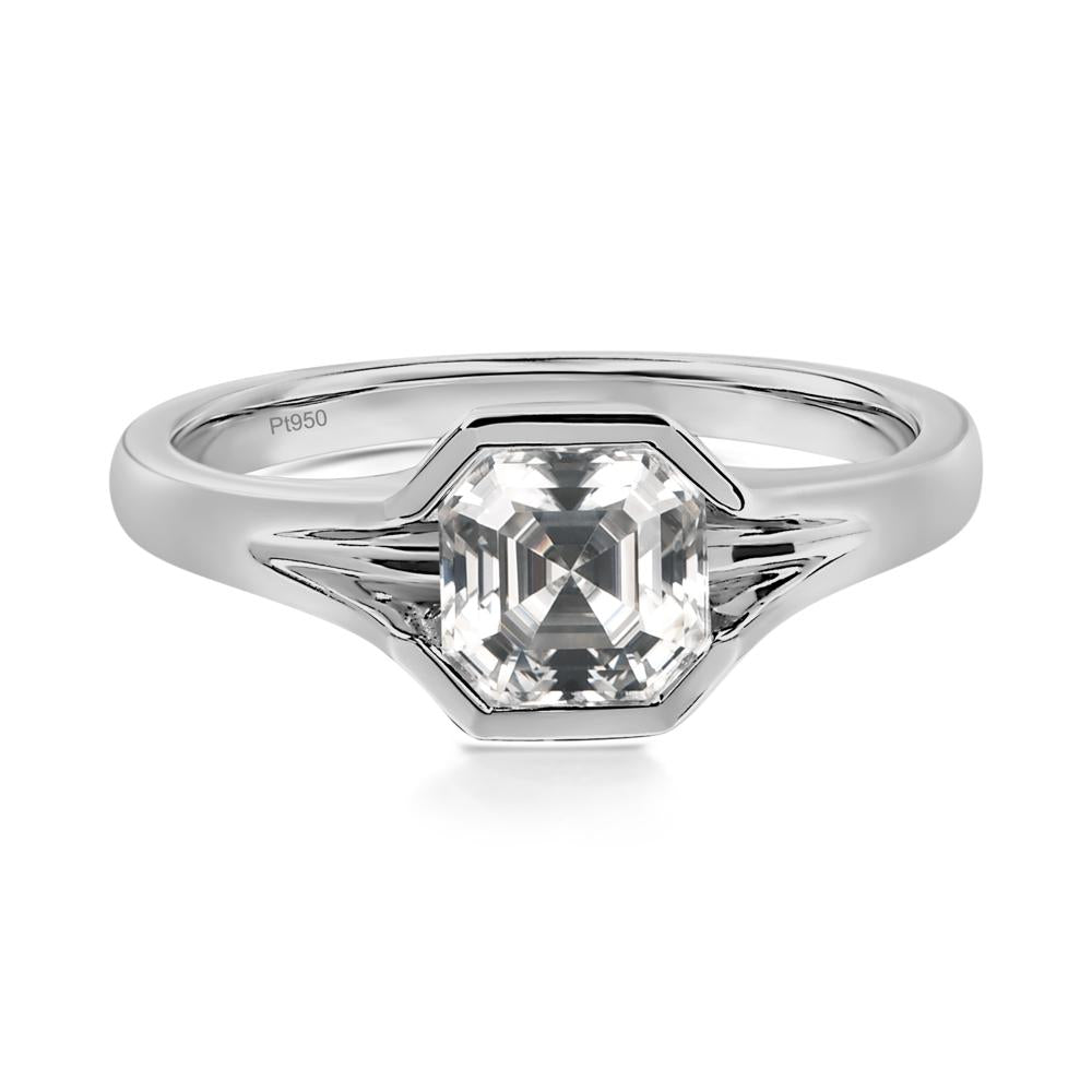 Asscher Cut Moissanite Ring - LUO Jewelry #metal_platinum