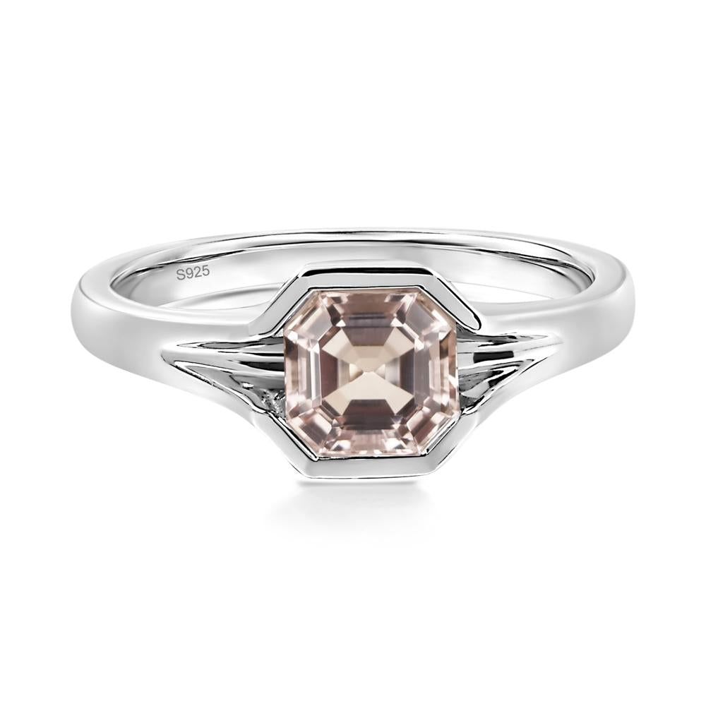 Morganite Bezel Set Engagement Ring - LUO Jewelry #metal_sterling silver