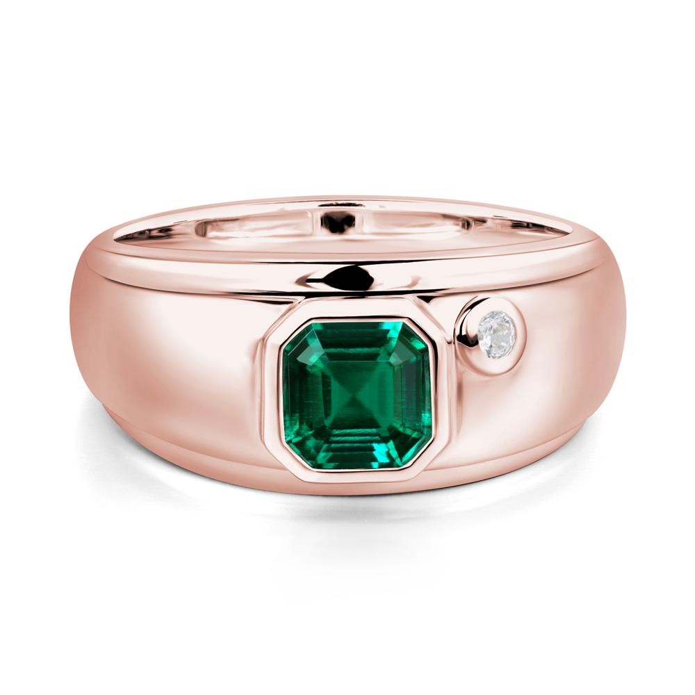 Men'S Emerald Ring - LUO Jewelry #metal_18k rose gold