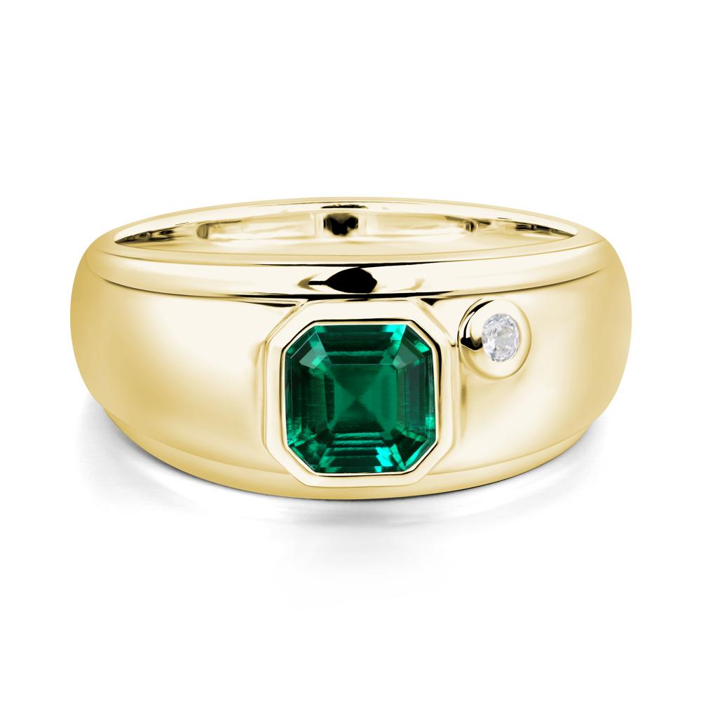 Men'S Emerald Ring - LUO Jewelry #metal_18k yellow gold