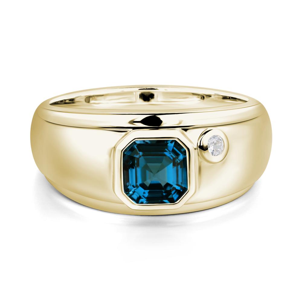 Men's London Blue Topaz Ring - LUO Jewelry #metal_14k yellow gold