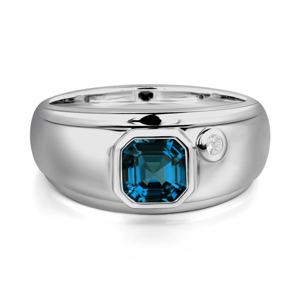 Men's London Blue Topaz Ring - LUO Jewelry #metal_platinum