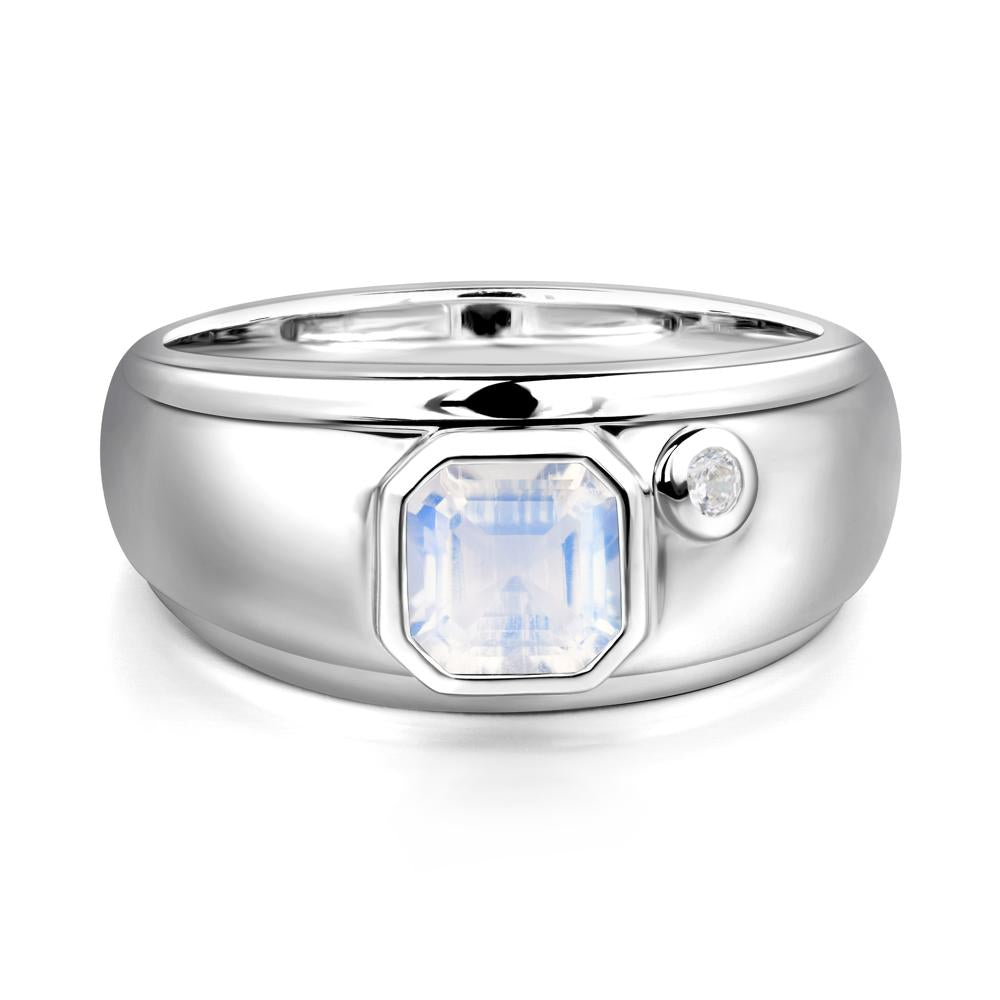 Men's Moonstone Ring - LUO Jewelry #metal_14k white gold