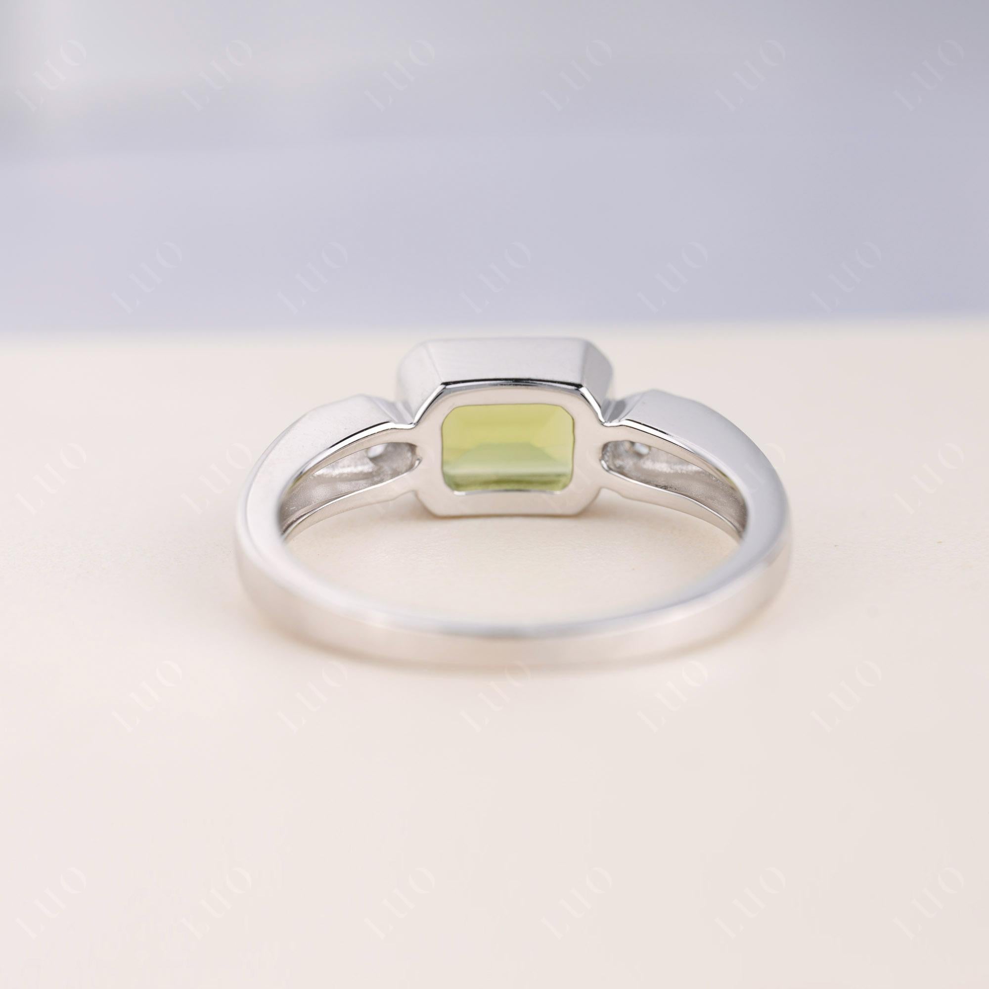 Antique Style Peridot East West Ring - LUO Jewelry 