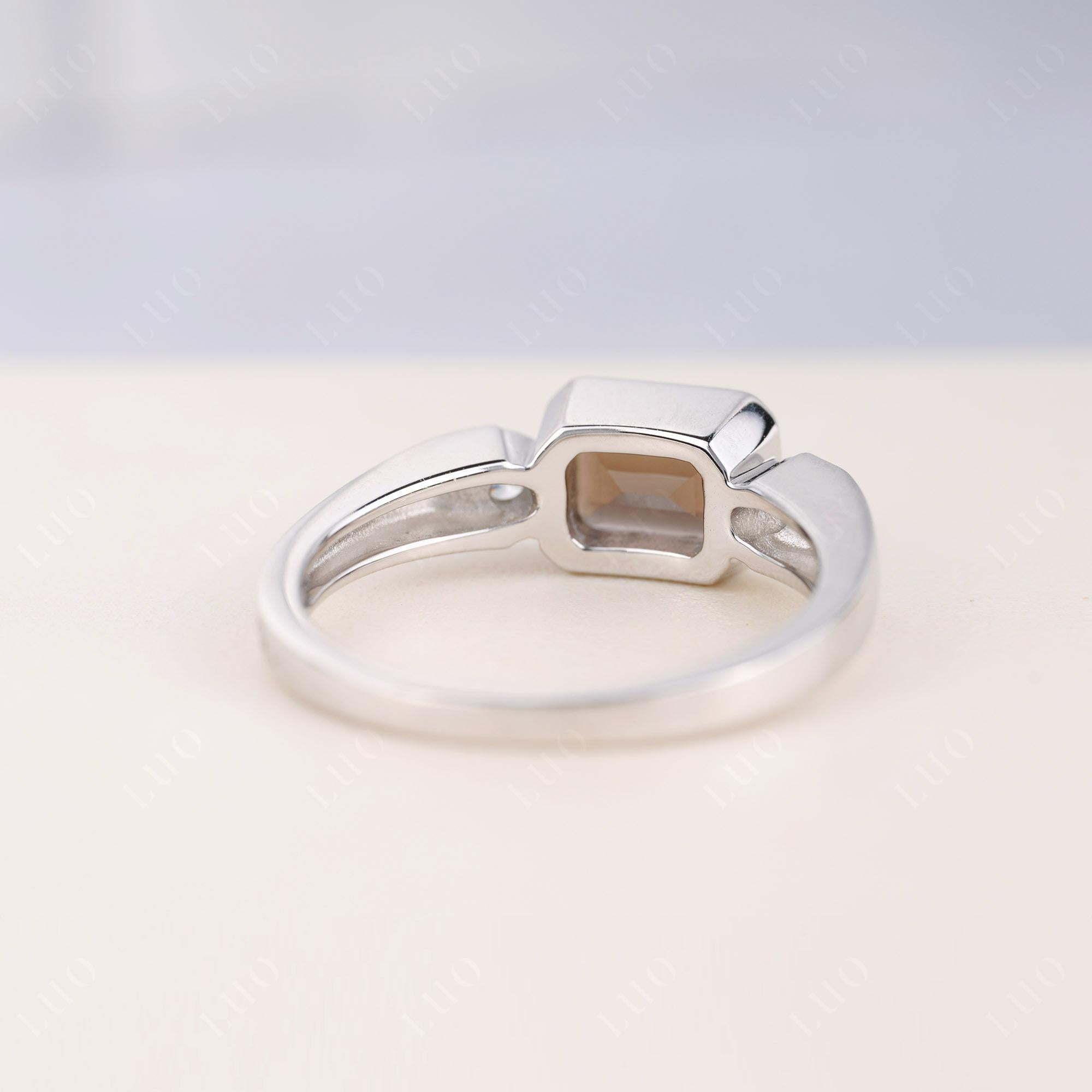 Antique Style Smoky Quartz East West Ring - LUO Jewelry 