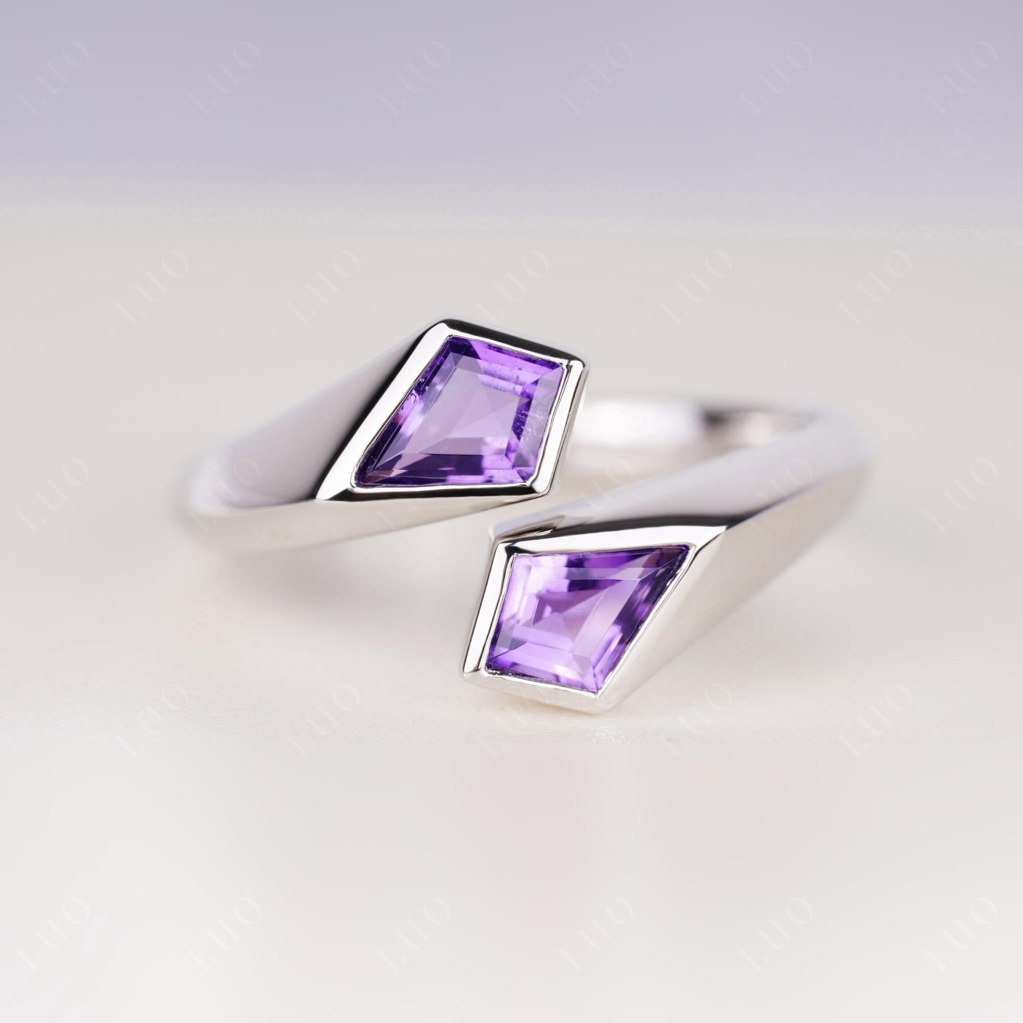 Unique Two Stone Amethyst Ring | LUO Jewelry