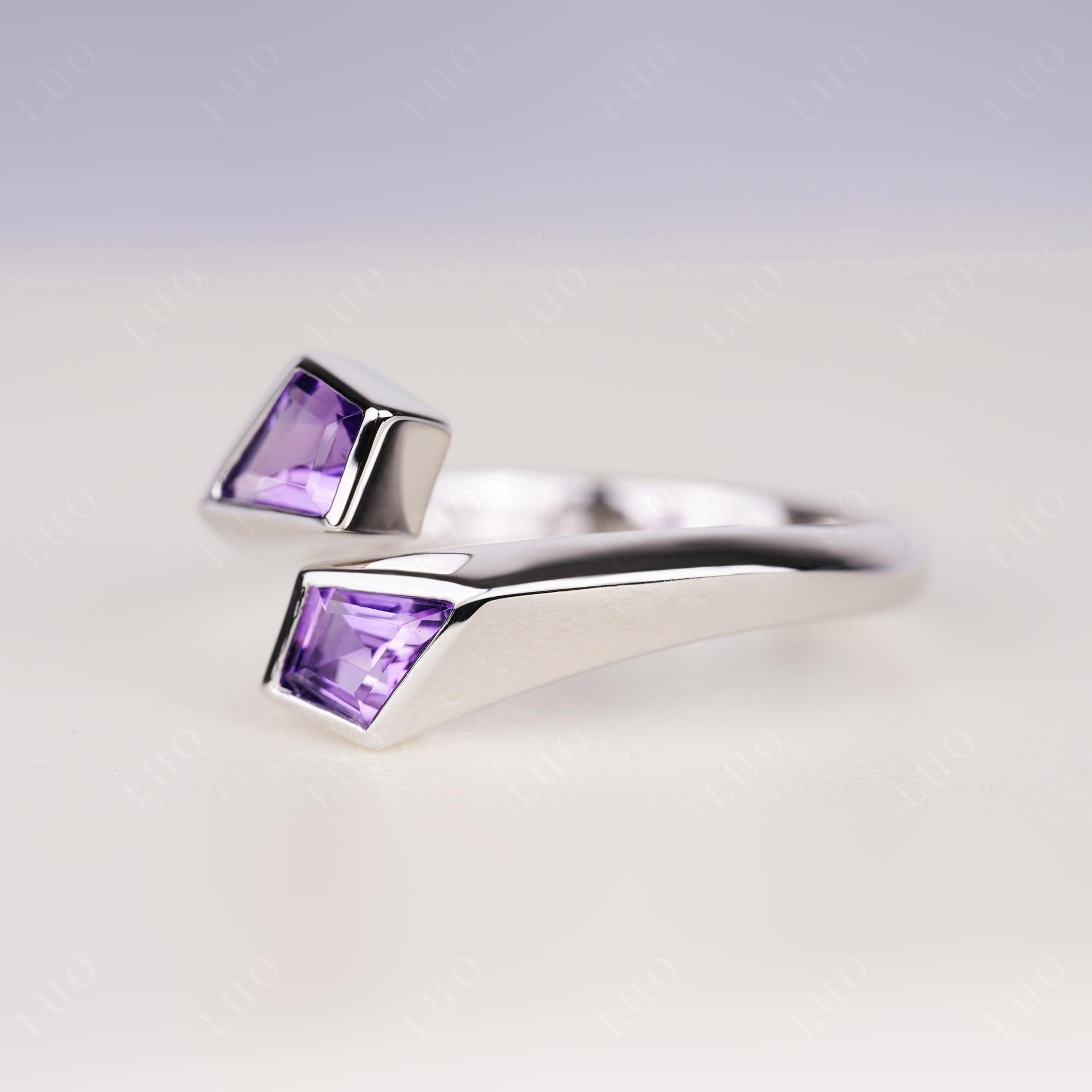 Unique Two Stone Amethyst Ring | LUO Jewelry