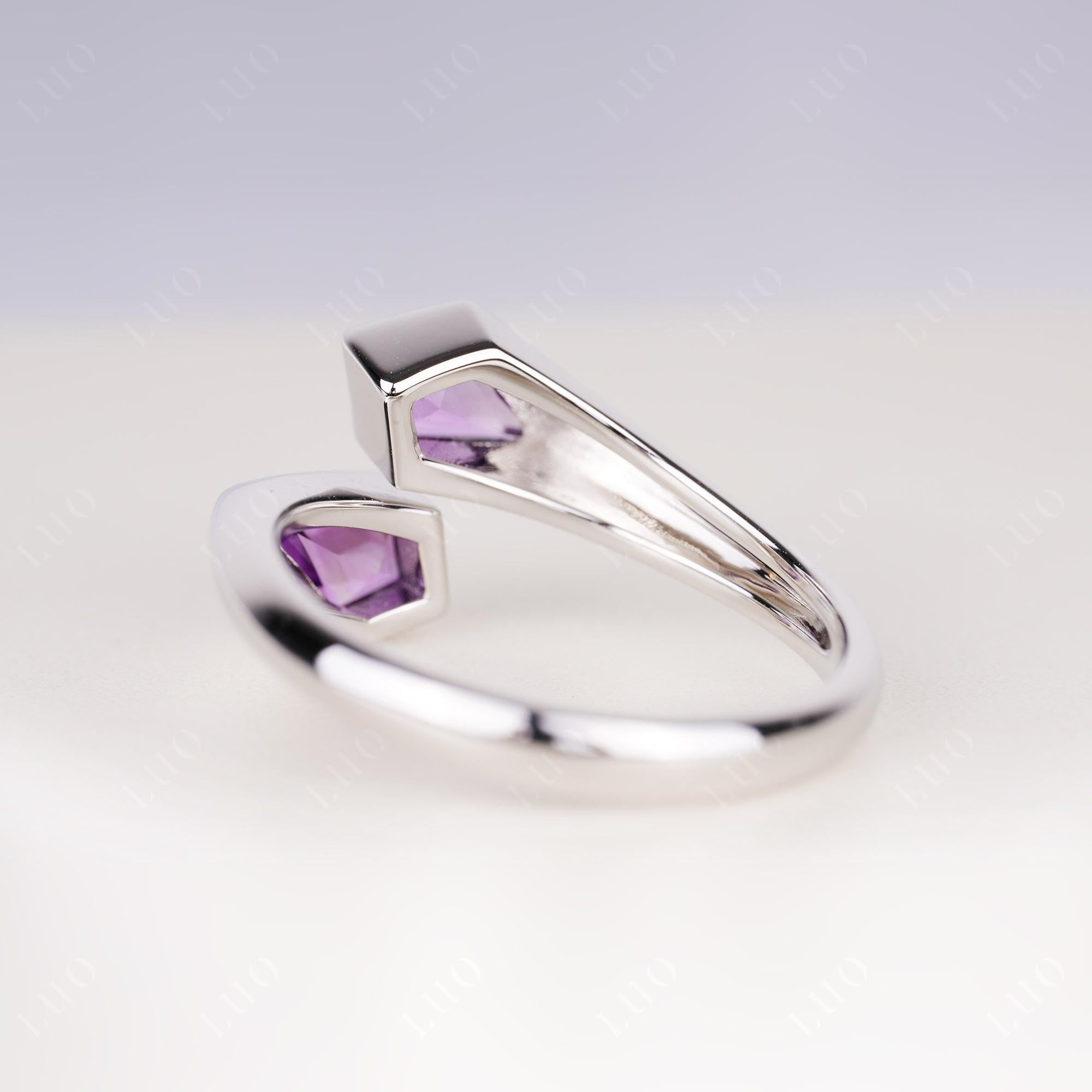 Unique Two Stone Amethyst Ring | LUO Jewelry