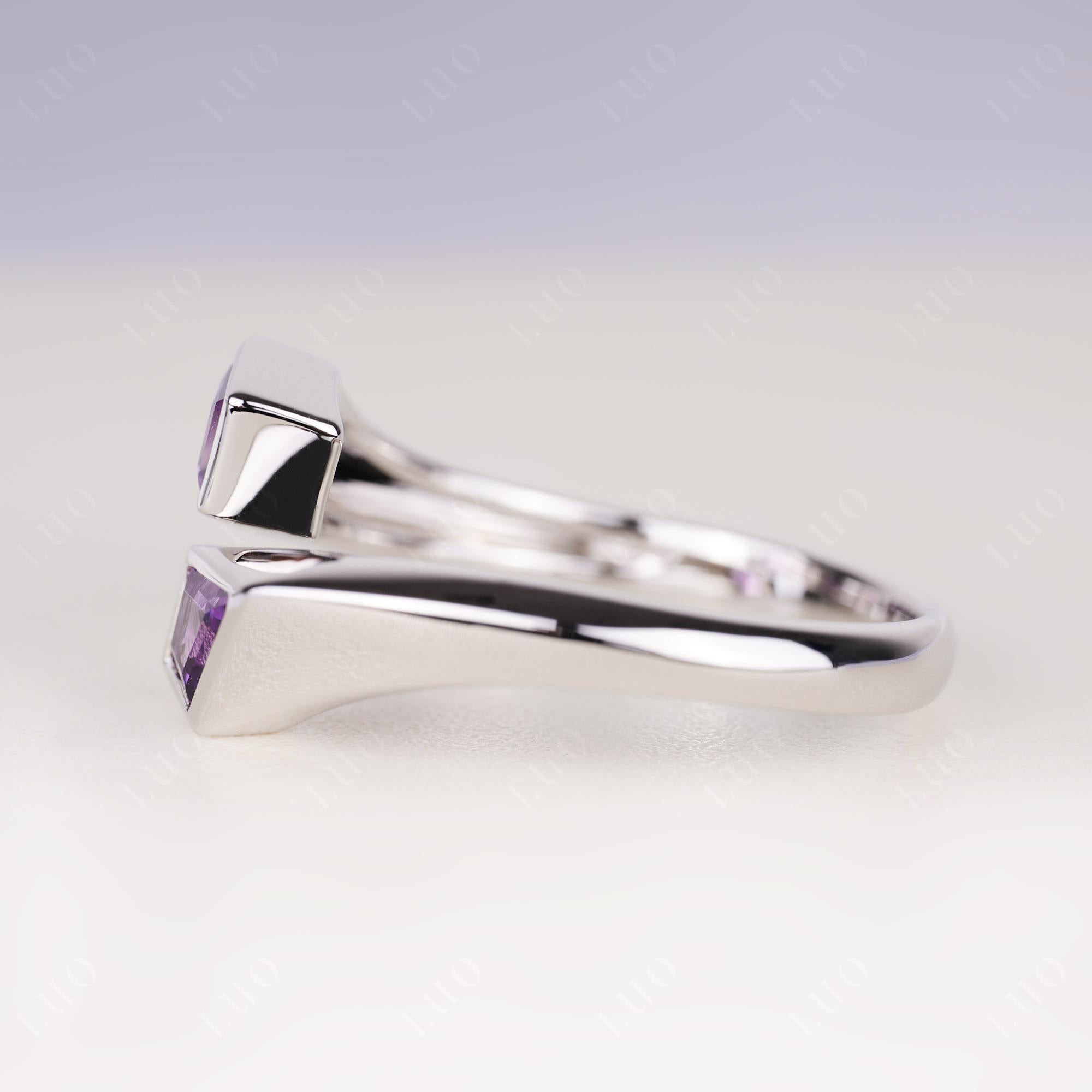 Unique Two Stone Amethyst Ring | LUO Jewelry