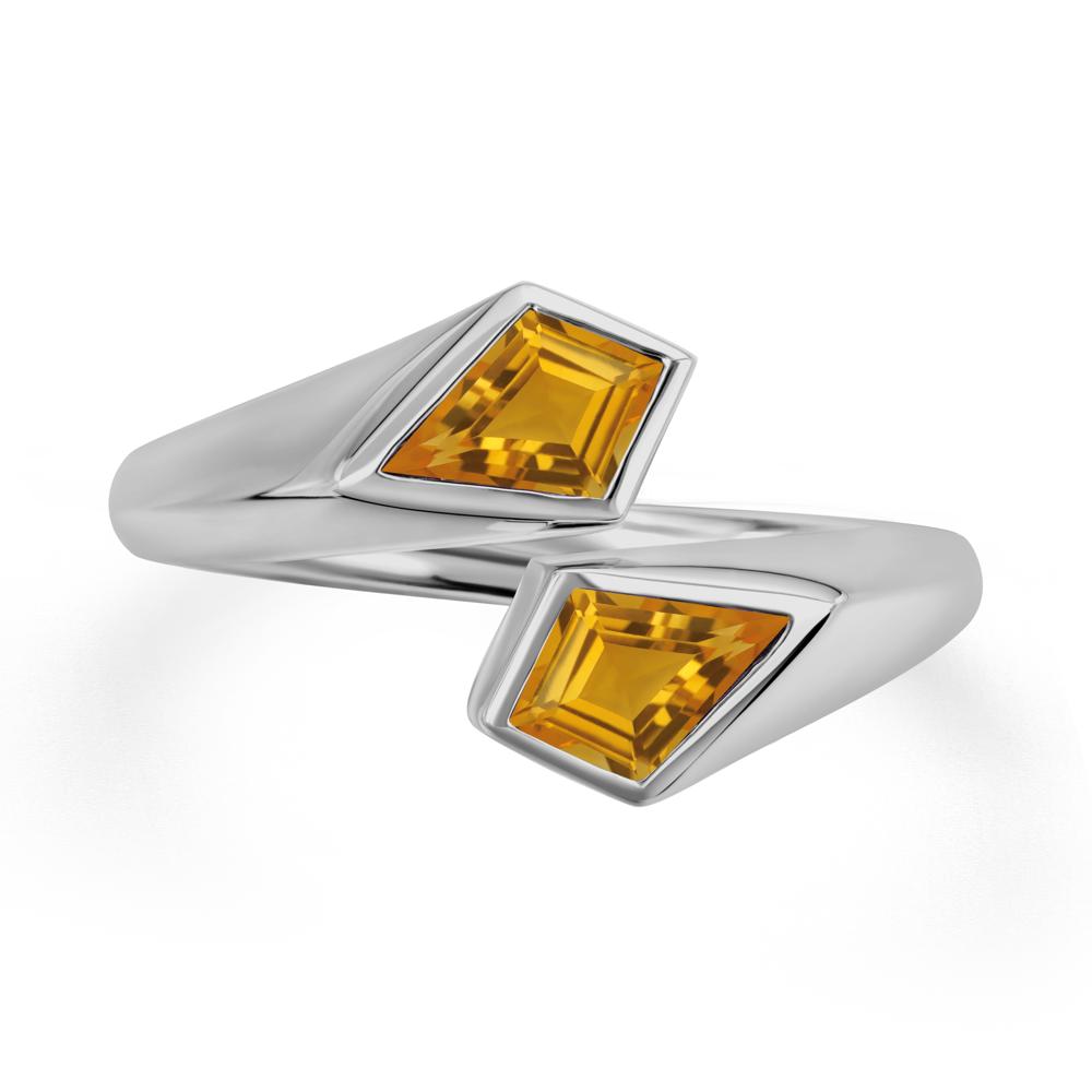 Unique Two Stone Citrine Ring | LUO Jewelry #metal_platinum