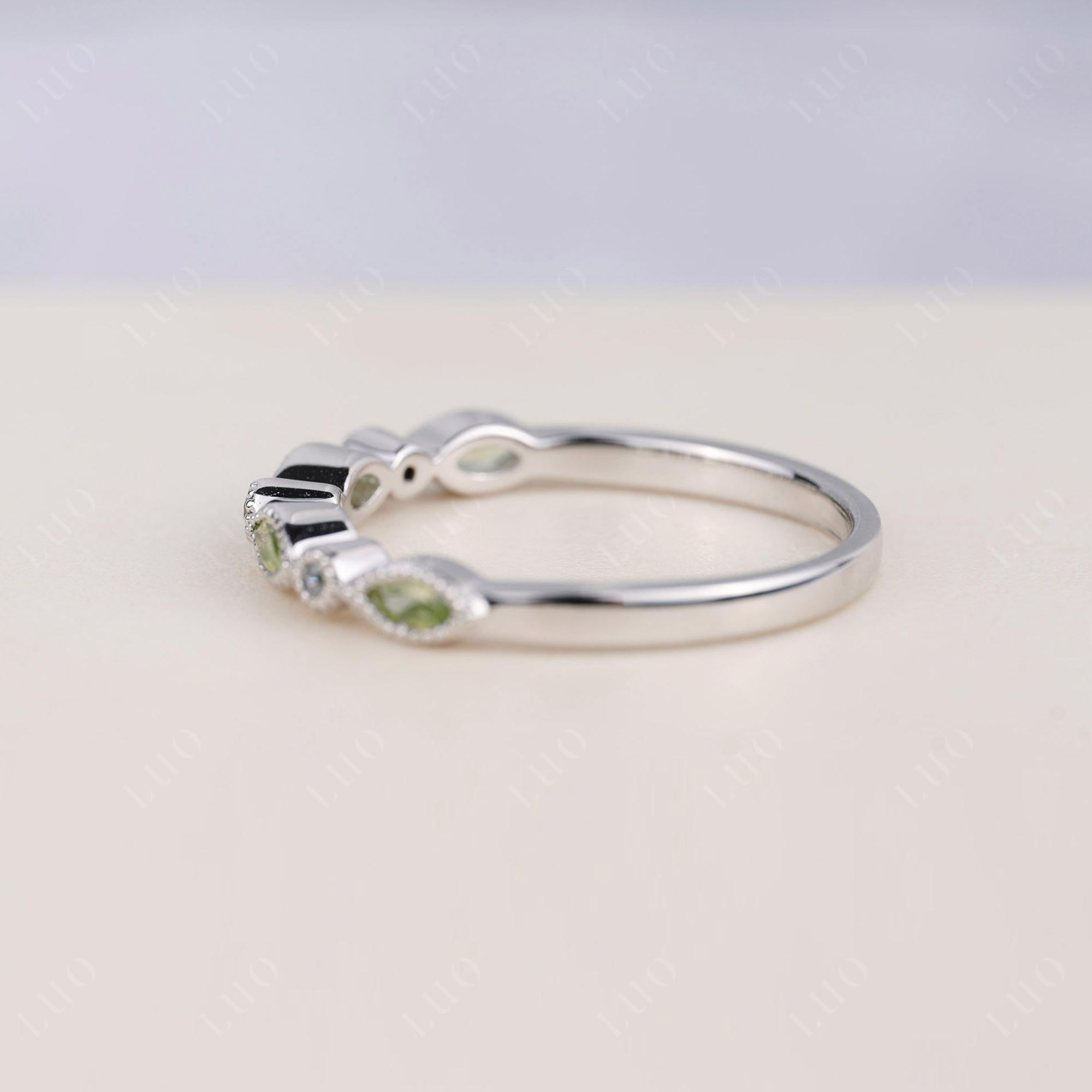 Peridot Milgrain Band Ring - LUO Jewelry 