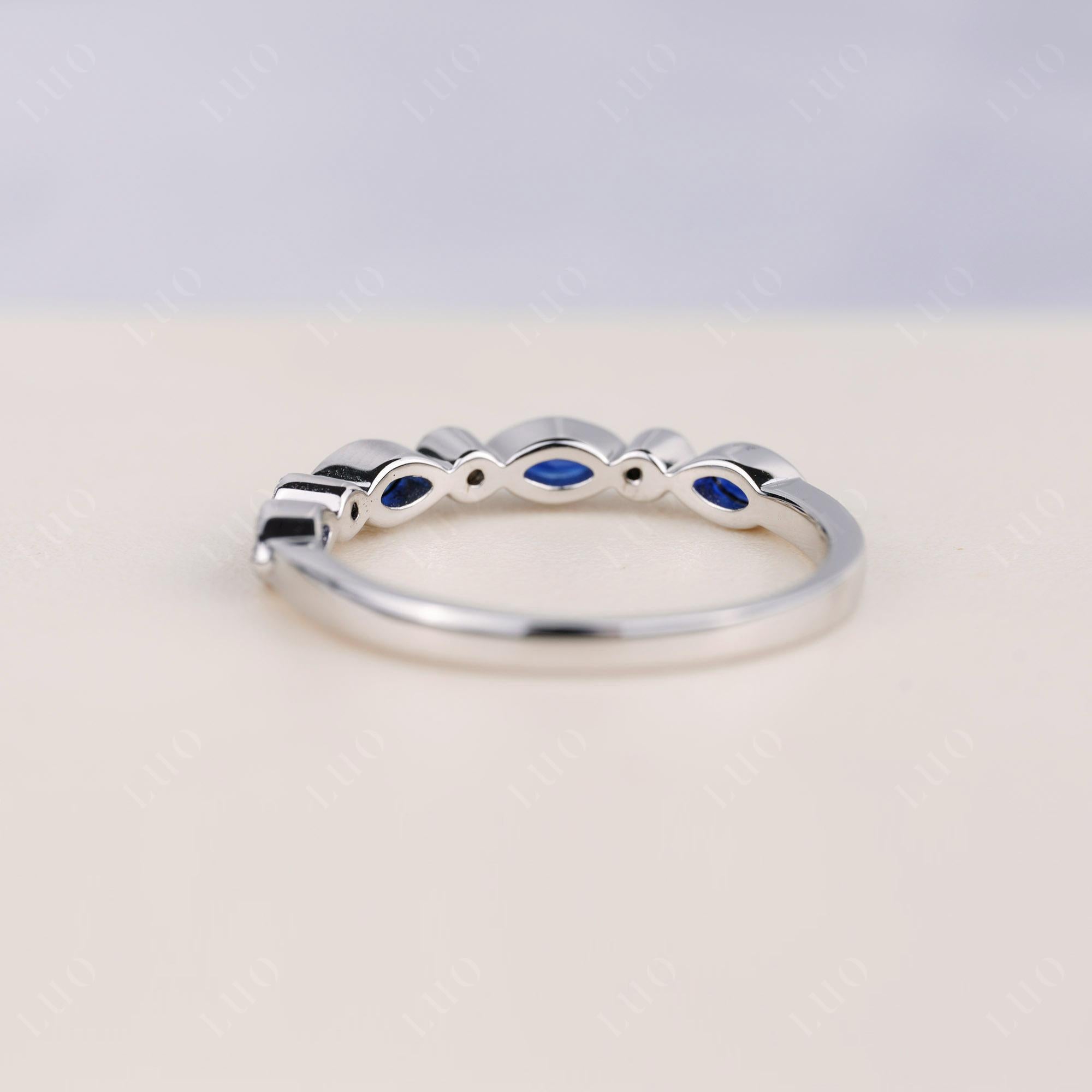 Vintage Sapphire Wedding Band Ring - LUO Jewelry 