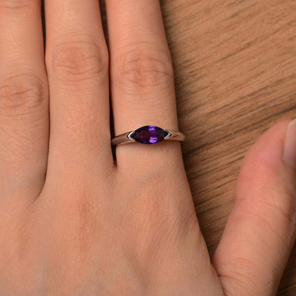 Amethyst East West Marquise Ring - LUO Jewelry 