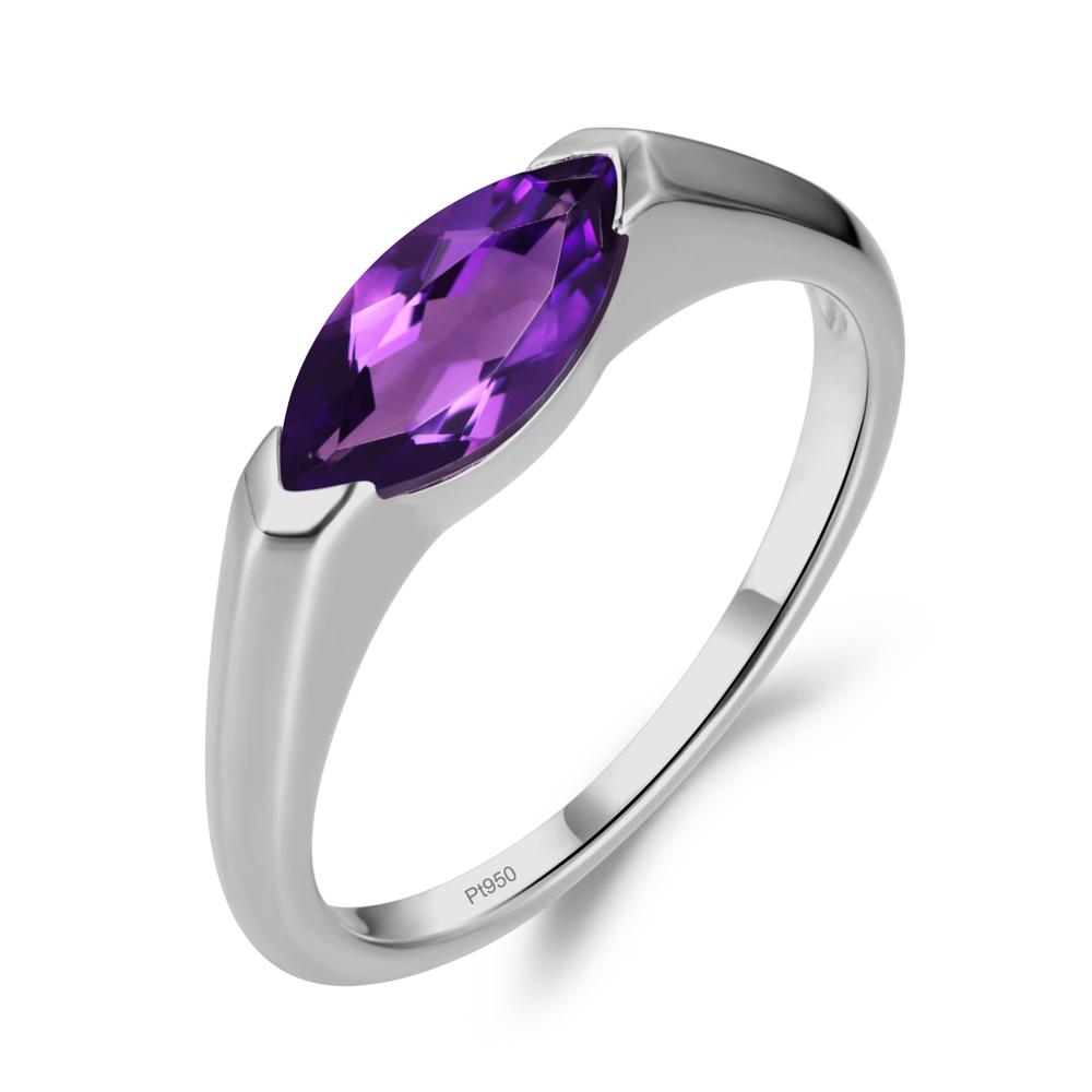 Amethyst East West Marquise Ring - LUO Jewelry #metal_platinum