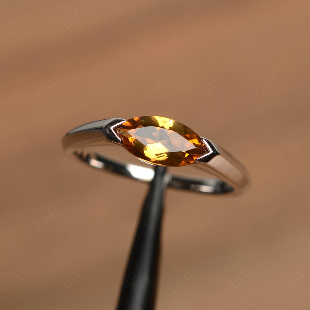 Citrine East West Marquise Engagement Ring - LUO Jewelry 