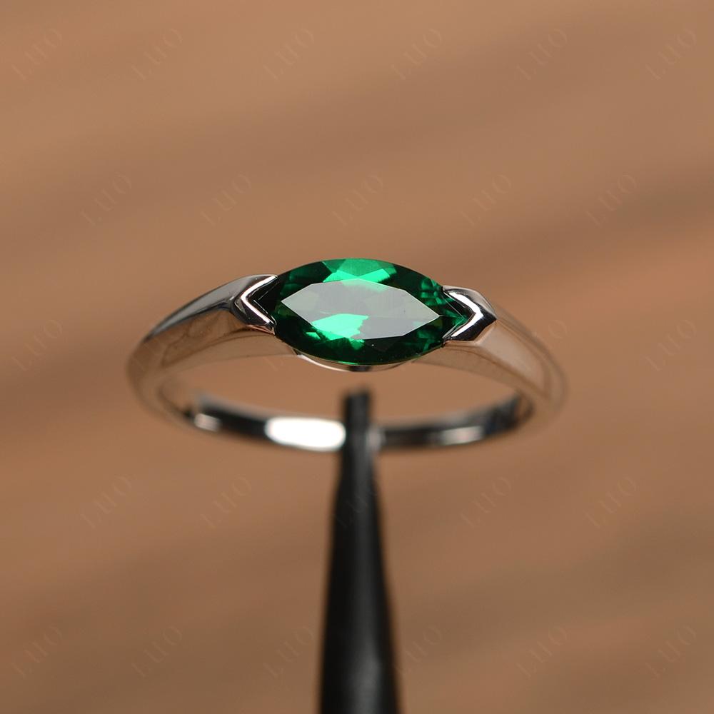 Emerald East West Marquise Ring - LUO Jewelry 