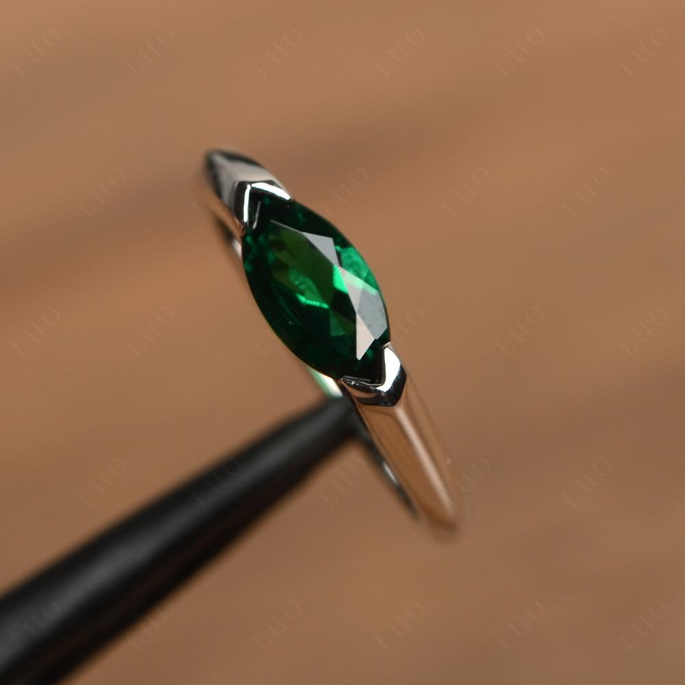 Emerald East West Marquise Ring - LUO Jewelry 