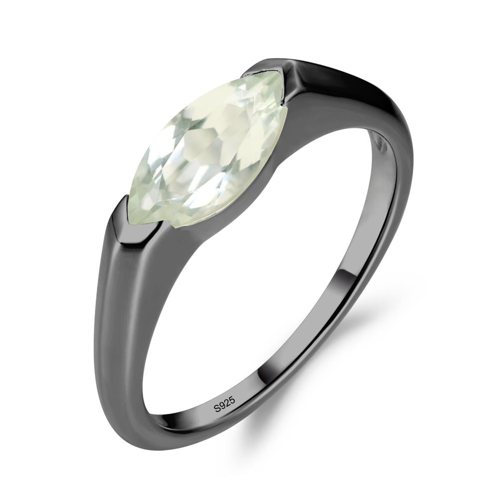 Green Amethyst East West Marquise Engagement Ring - LUO Jewelry #metal_black finish sterling silver