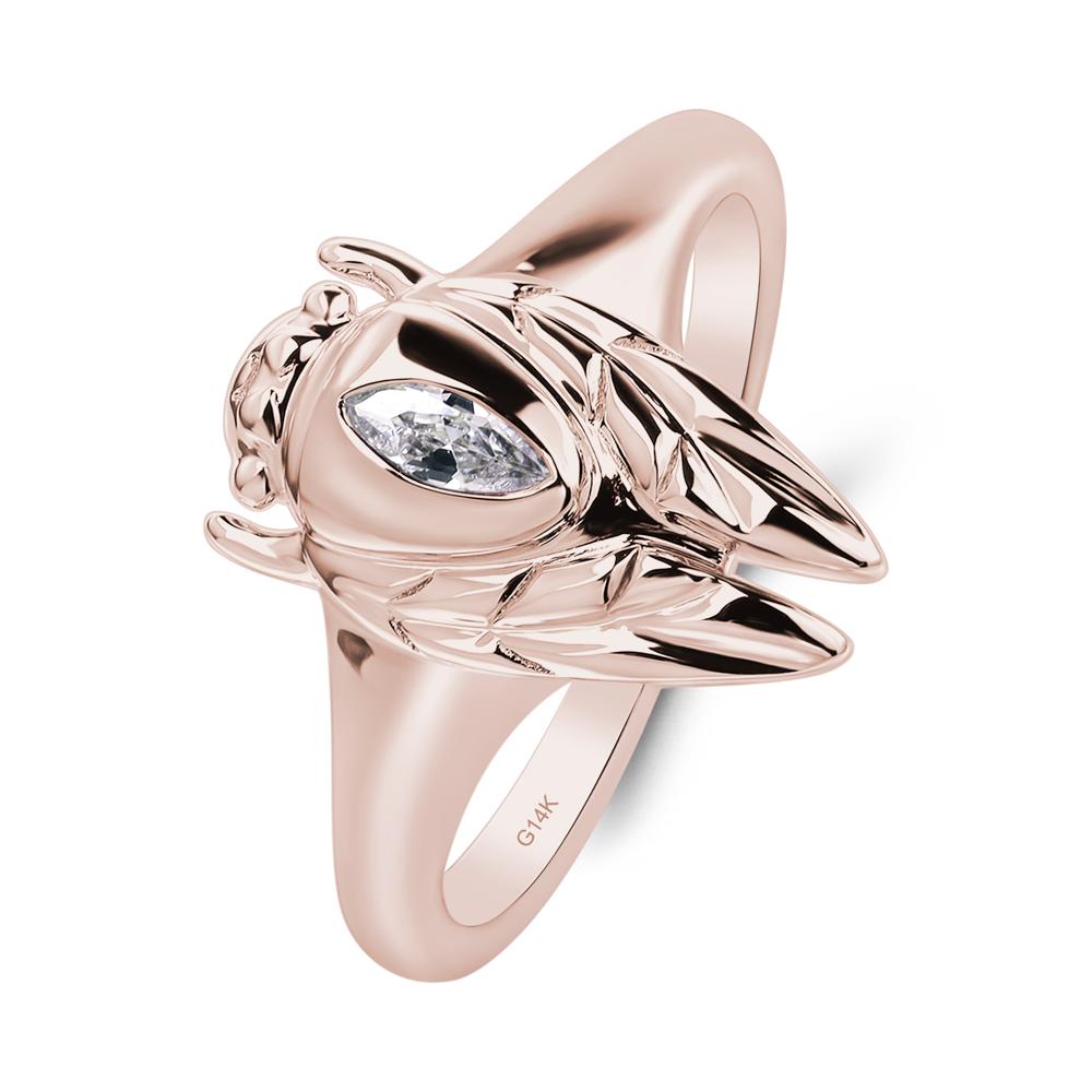 Cubic Zirconia Cicada Ring - LUO Jewelry #metal_14k rose gold